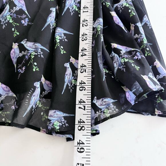 Ted Baker Hilaina Love Birds Black Cold-Shoulder Midi Dress Size 2(US 6) - Picture 12 of 13